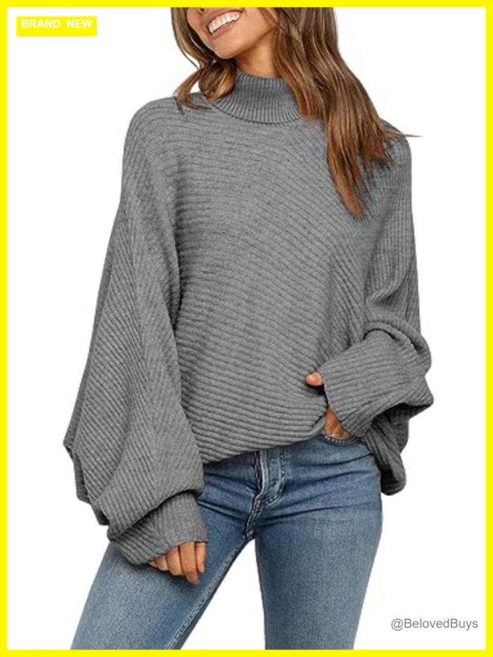Oversized Turtleneck Sweater Slouchy Fall Winter Pullover